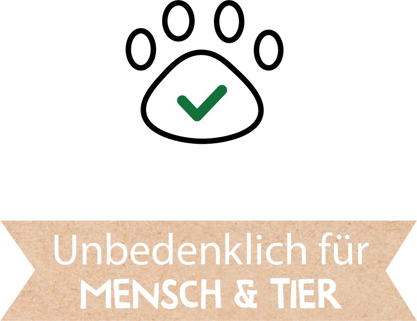 Icon zeigt sicher für Mensch und Tier, Bio-DüngMe Universaldünger für ökologisches Gärtnern.